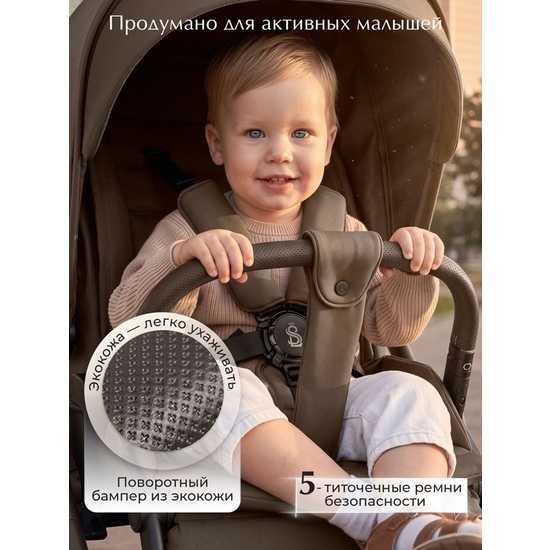 Коляска 2 в 1 SBL Dolce Dark Beige - 30